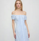The Madison Dress - Blue/White Stripe