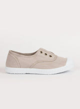 Hampton Canvas Plum Plimsolls in Putty
