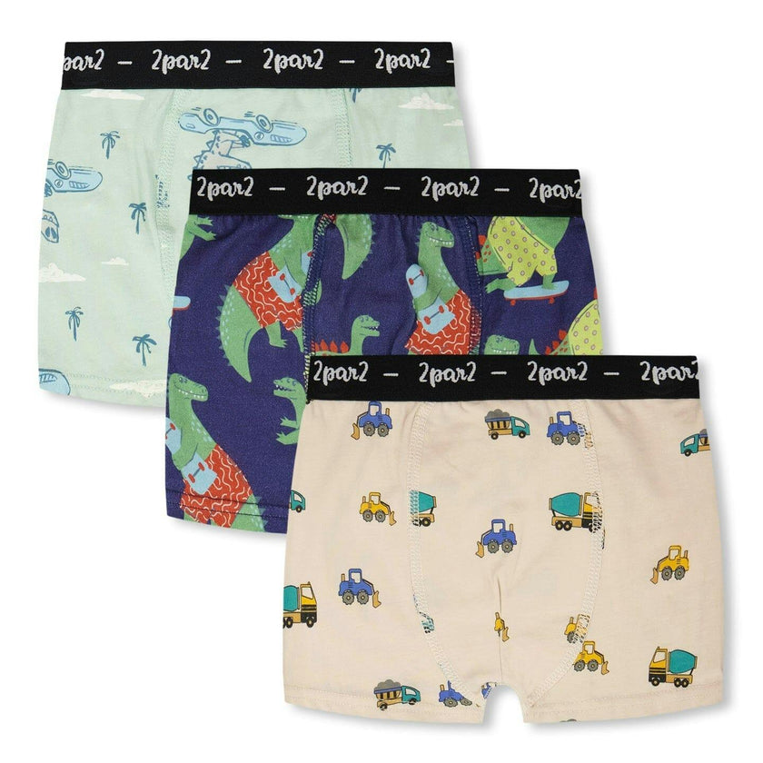 Organic Cotton Printed Adventure Boxers Pack Of 3