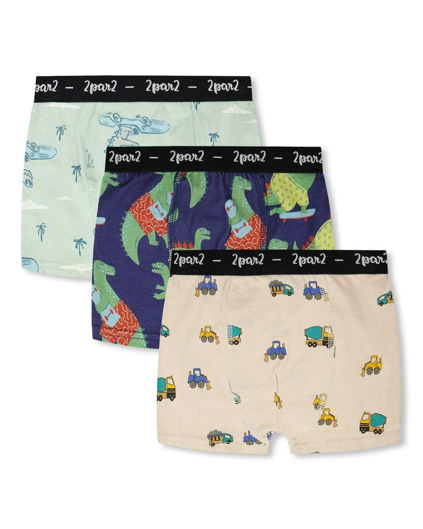 Organic Cotton Printed Adventure Boxers Pack Of 3