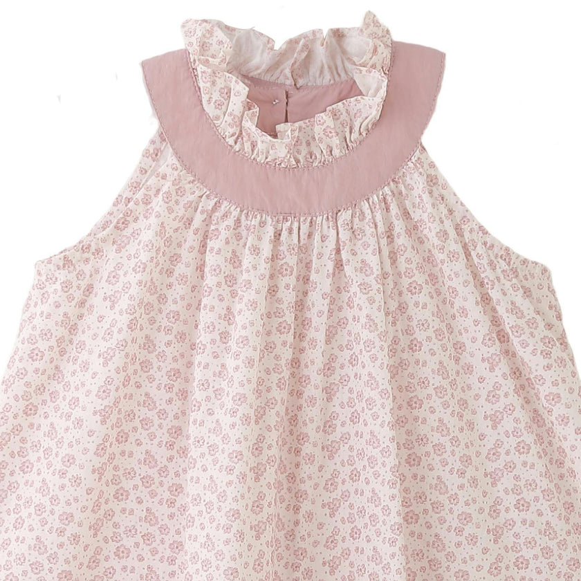 Pink Floral Ruffle Dress