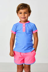 sky blue/neon pink blade shirt