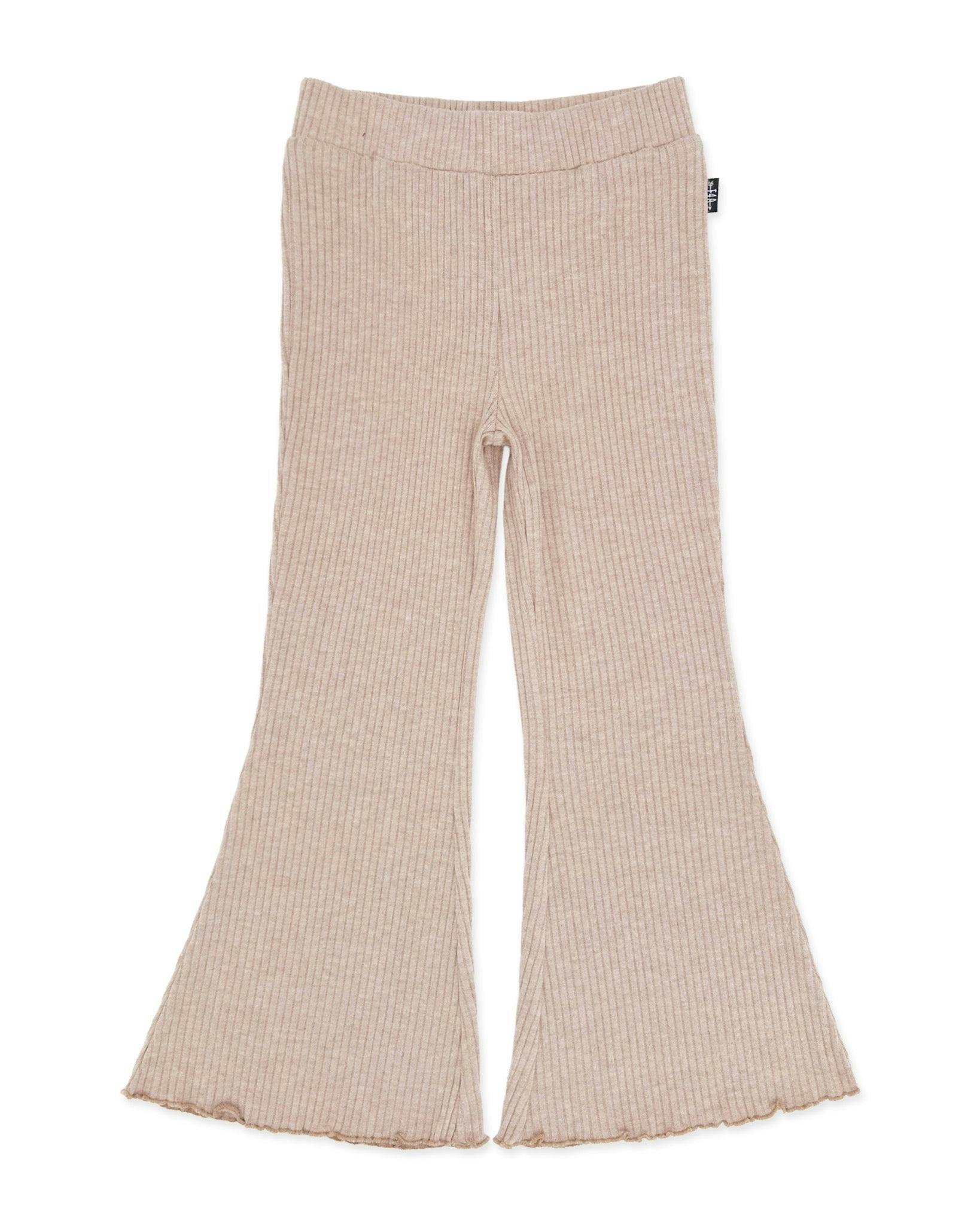 Meadow Bell Bottom Pant - Cocoa Brushed Rib