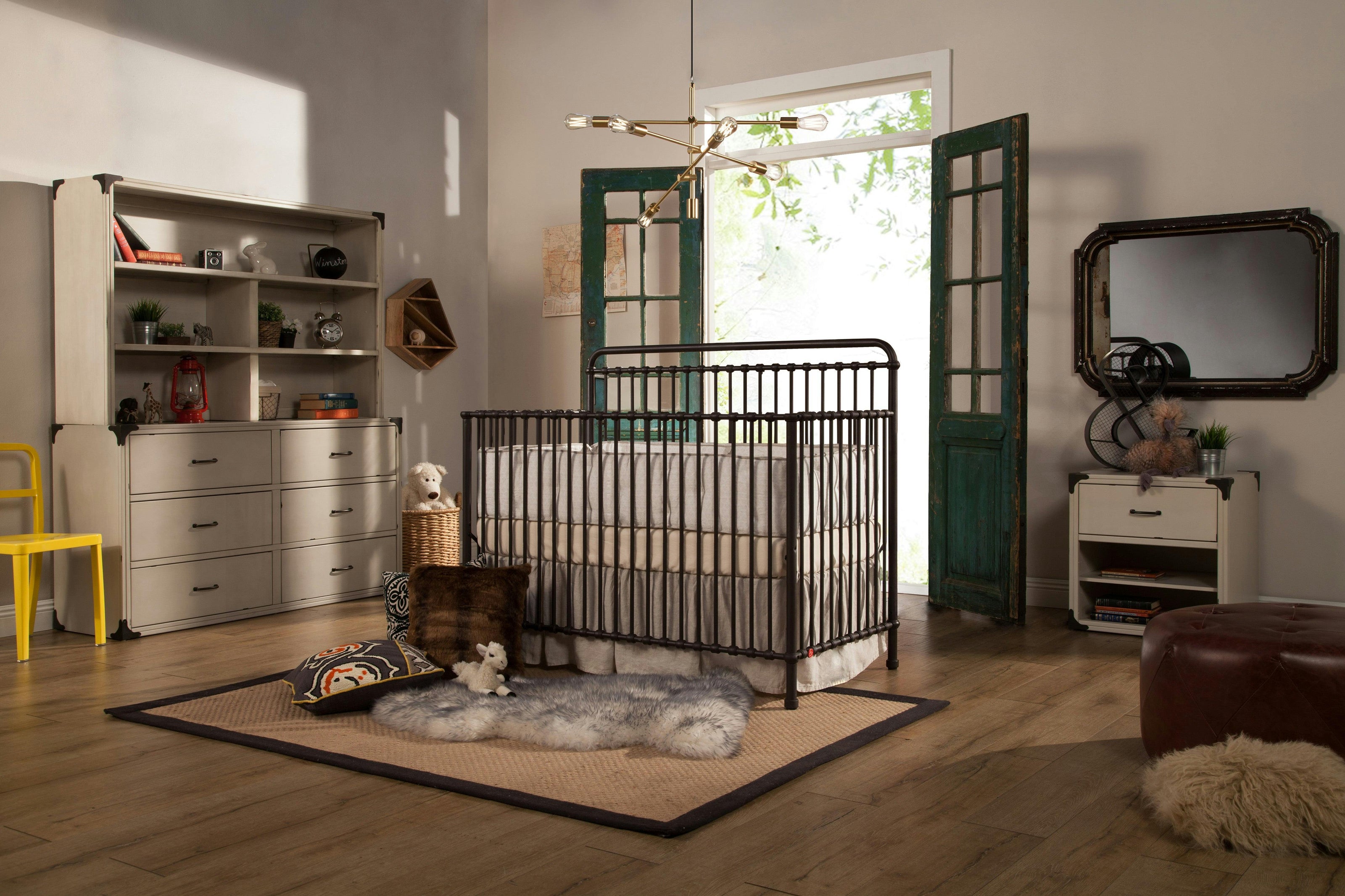 Million Dollar Baby Classic Winston 4-in-1 Convertible Iron Crib In Vintage Iron