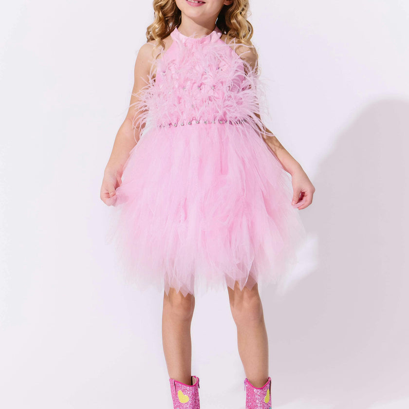 Pink Princess Feather Dress
