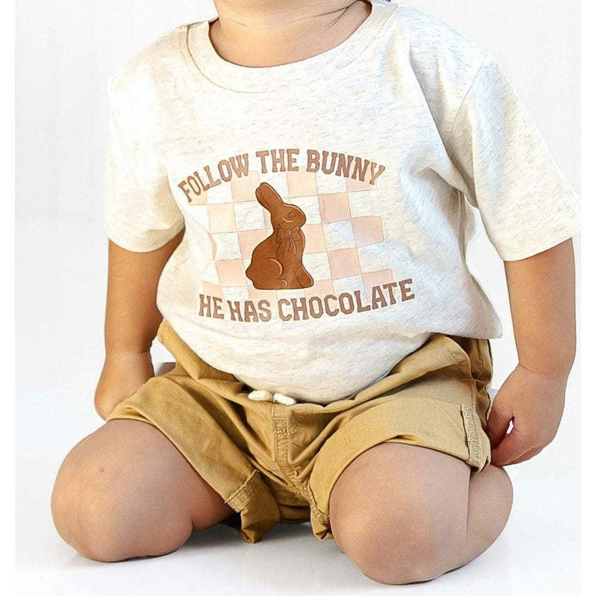 Easter Chocolate Bunny Short Sleeve T-Shirt - Natural Heather