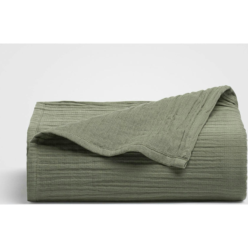 Zen Crinkled Comfort Flat Sheet, Green