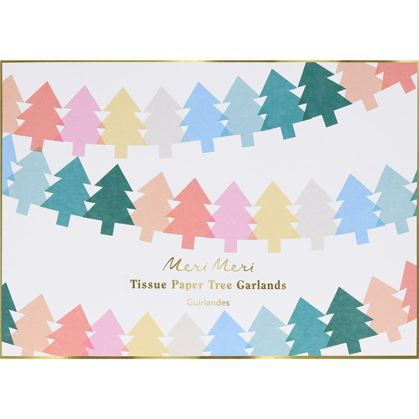 Tissue Paper Christmas Tree Garlands