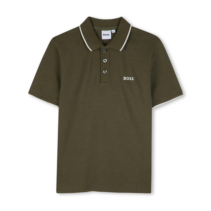 Olive Night Tipped Piqué Polo Shirt