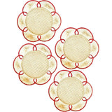 Set of 4 Flora Chargers in Red