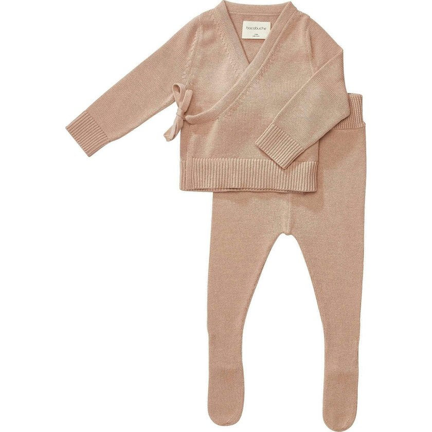 Knit Kimono Top & Footie Set