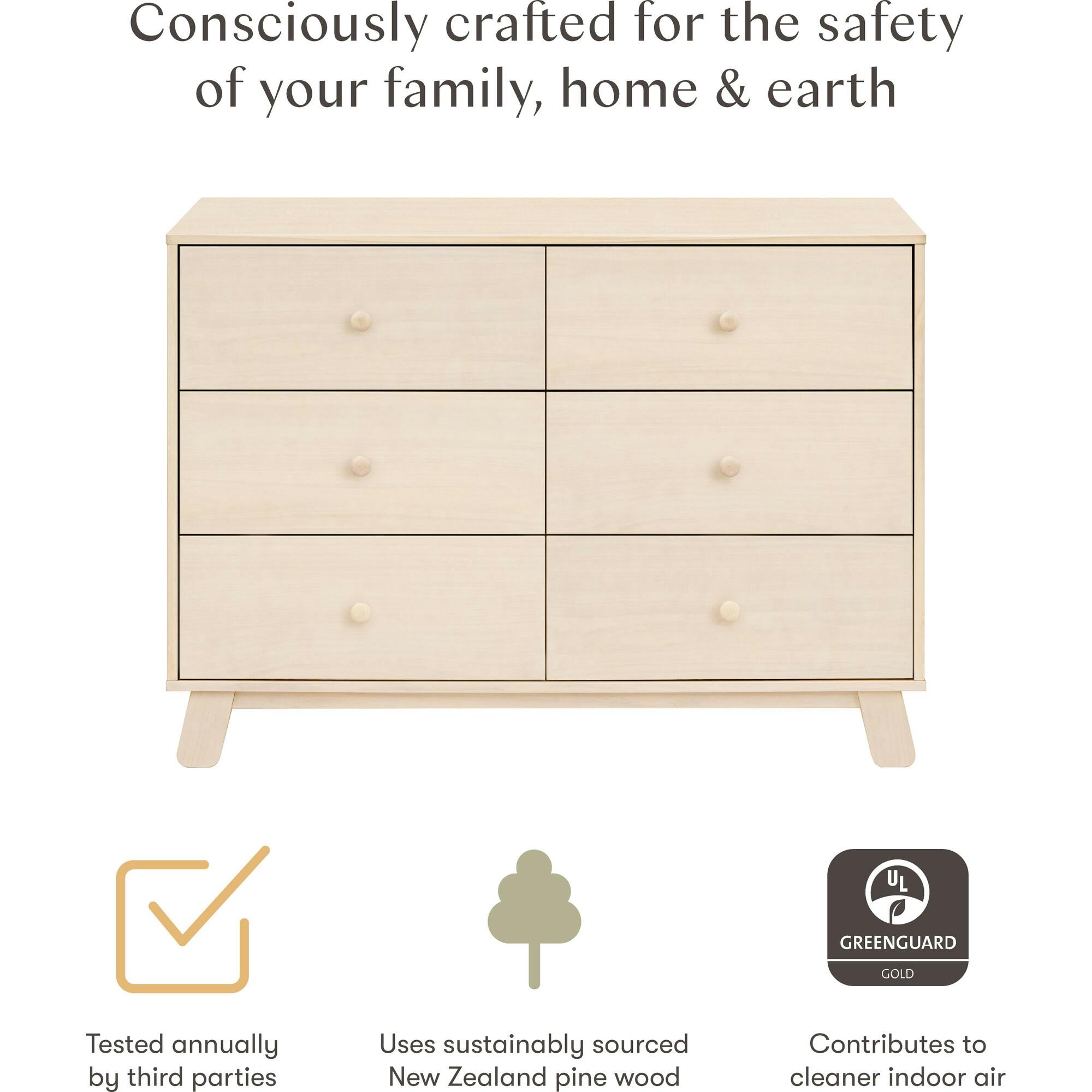 Hudson Modern 6-Drawer Assembled Double Dresser In