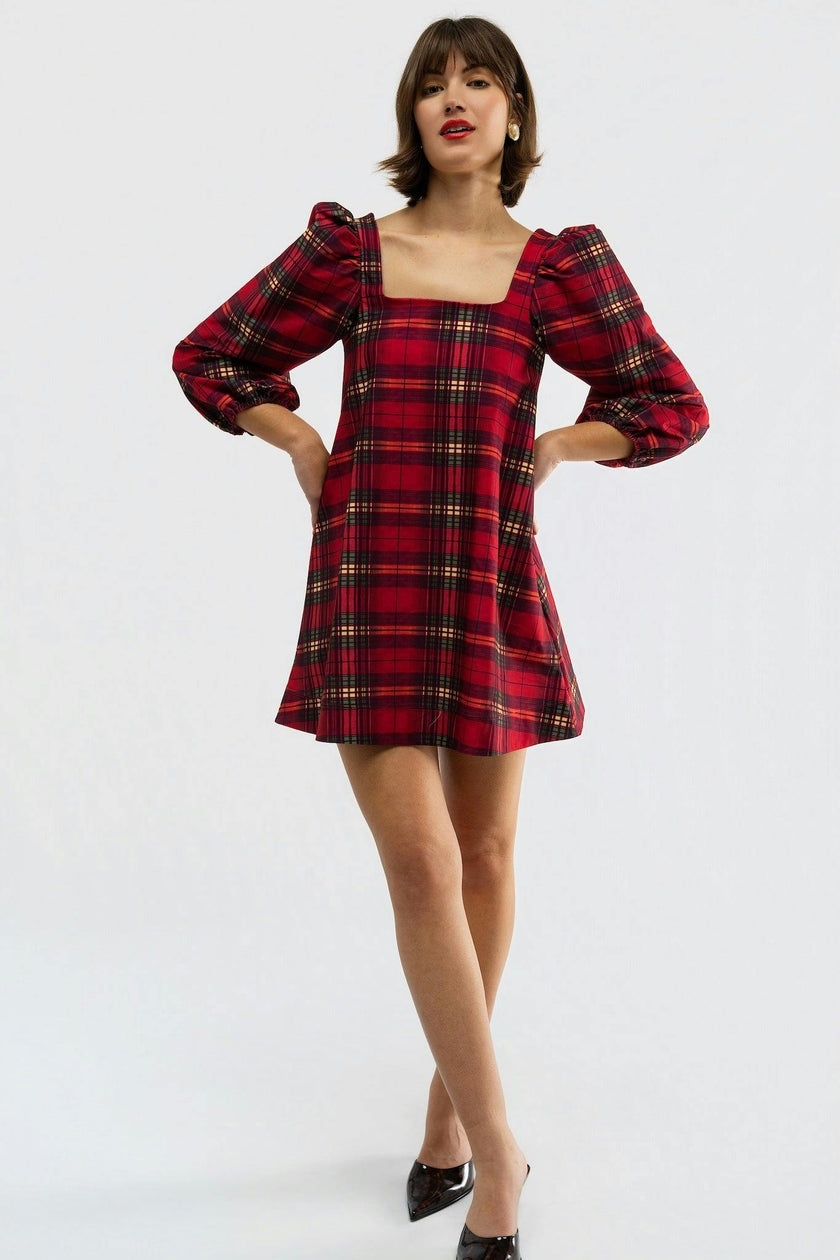 Collins Dress - Cabernet Plaid