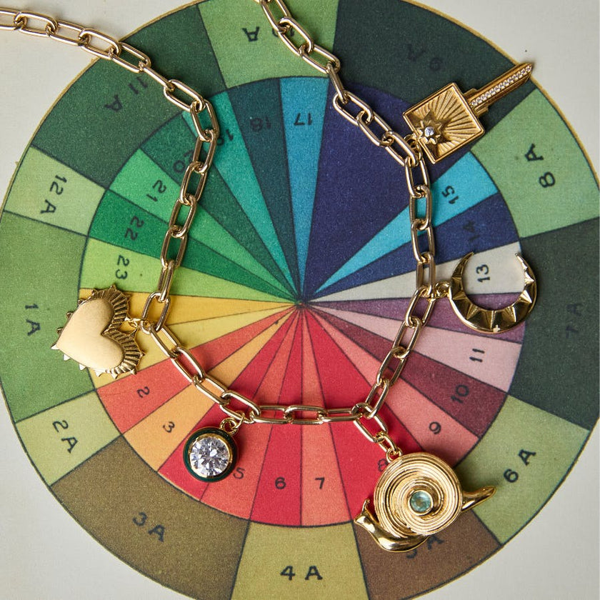 Green Enamel Bezel Charm