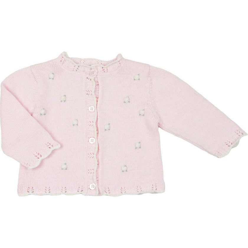 Rosette Knit Cardigan