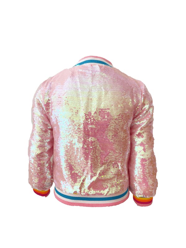 Powder Puff Pink Sequin Bomber