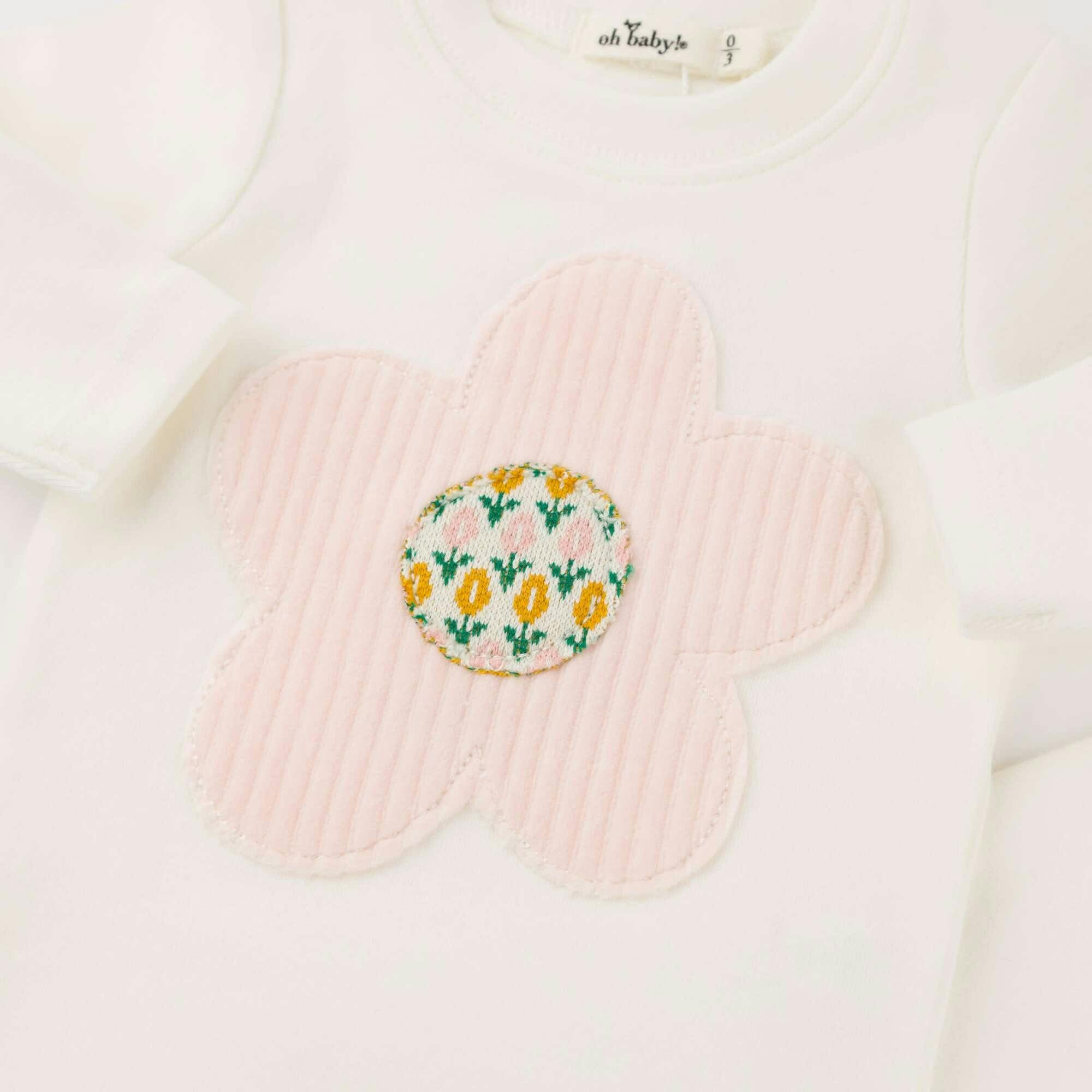 Quilted Flower Applique L/S 2pc Set