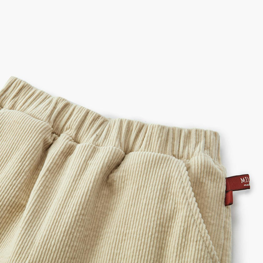 Beige Corduroy Pocket Pants