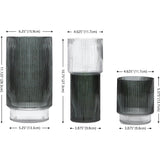 Zinc Fluted Glass Vase