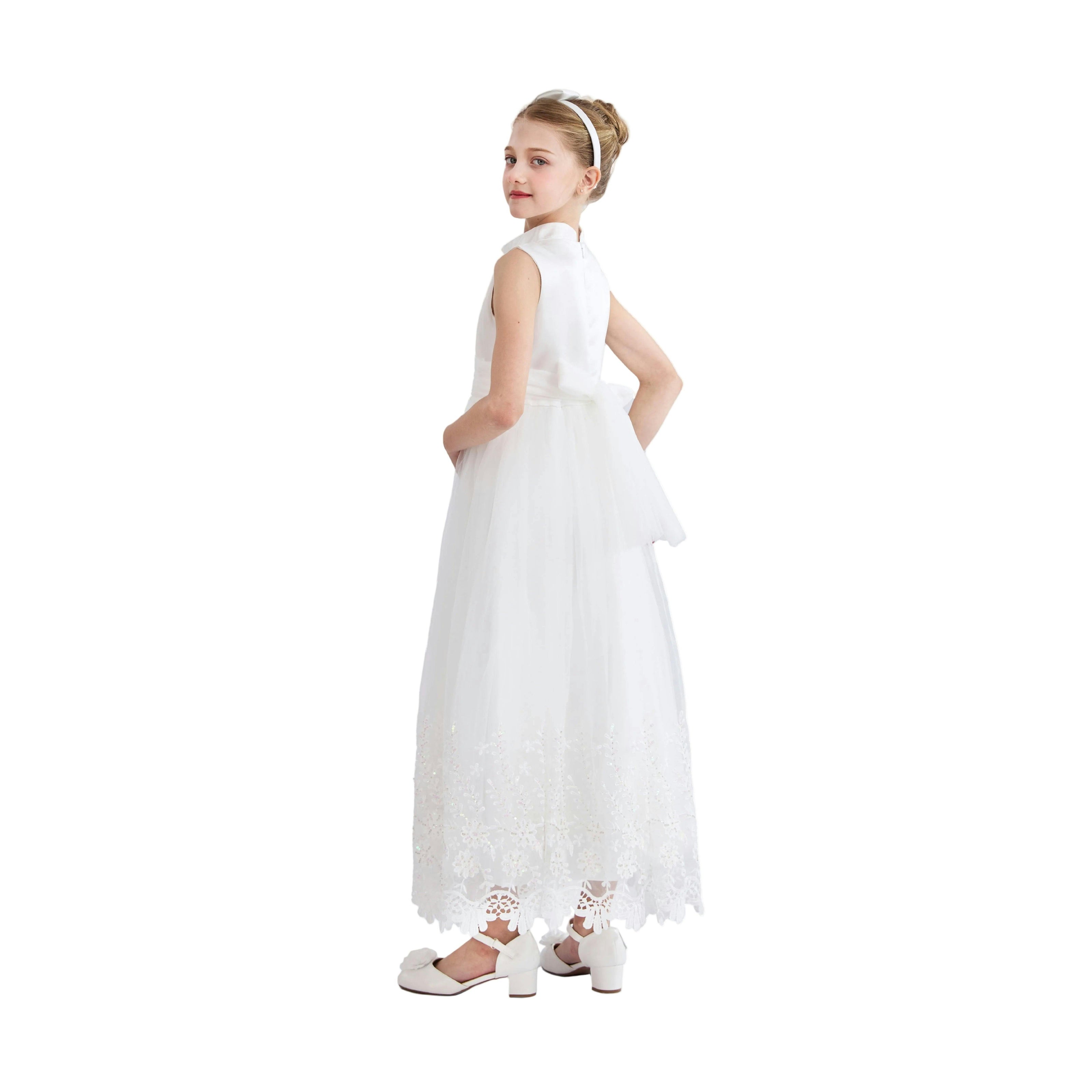White Alvaria Sleeveless Lace Dress