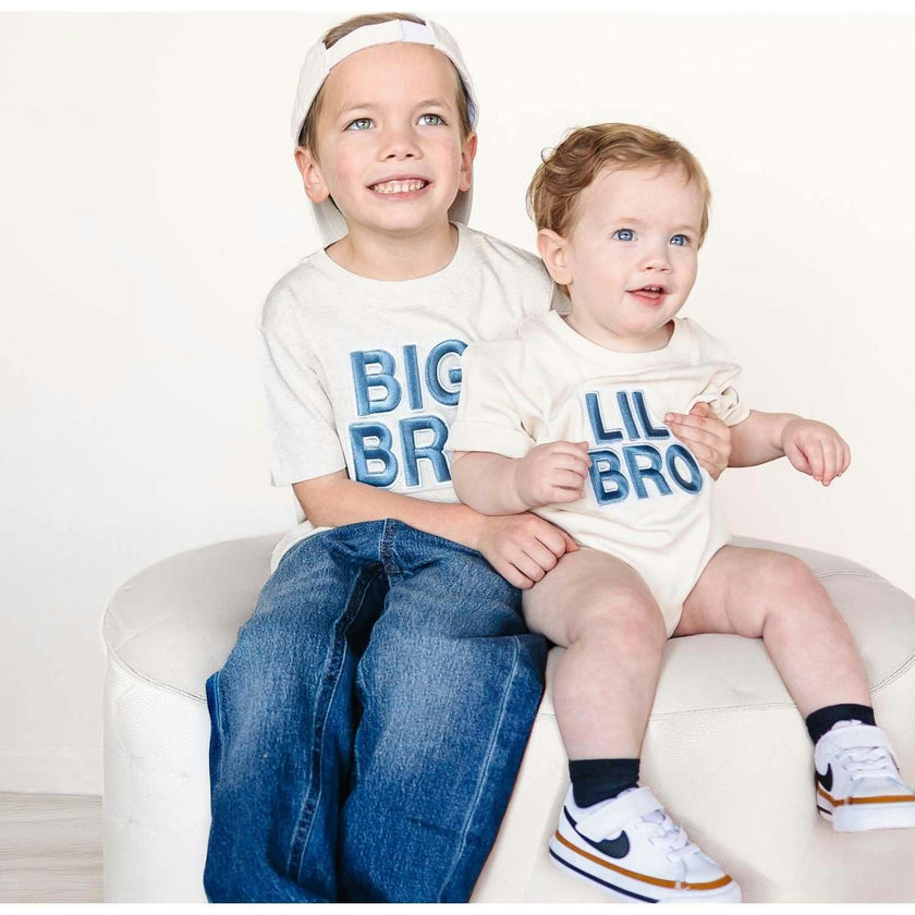 Big Bro Embroidered Patch Short Sleeve T-Shirt - Natural Heather