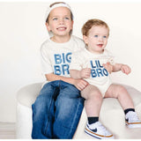 Lil Bro Embroidered Patch Short Sleeve Romper - Natural