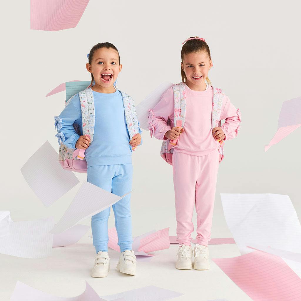 Edda Blue French Terry Bow Sweatshirt Jogger Set