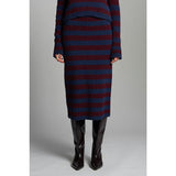 PIA STRIPE TUBE SKIRT | NAVY + MERLOT | ONE LEFT!