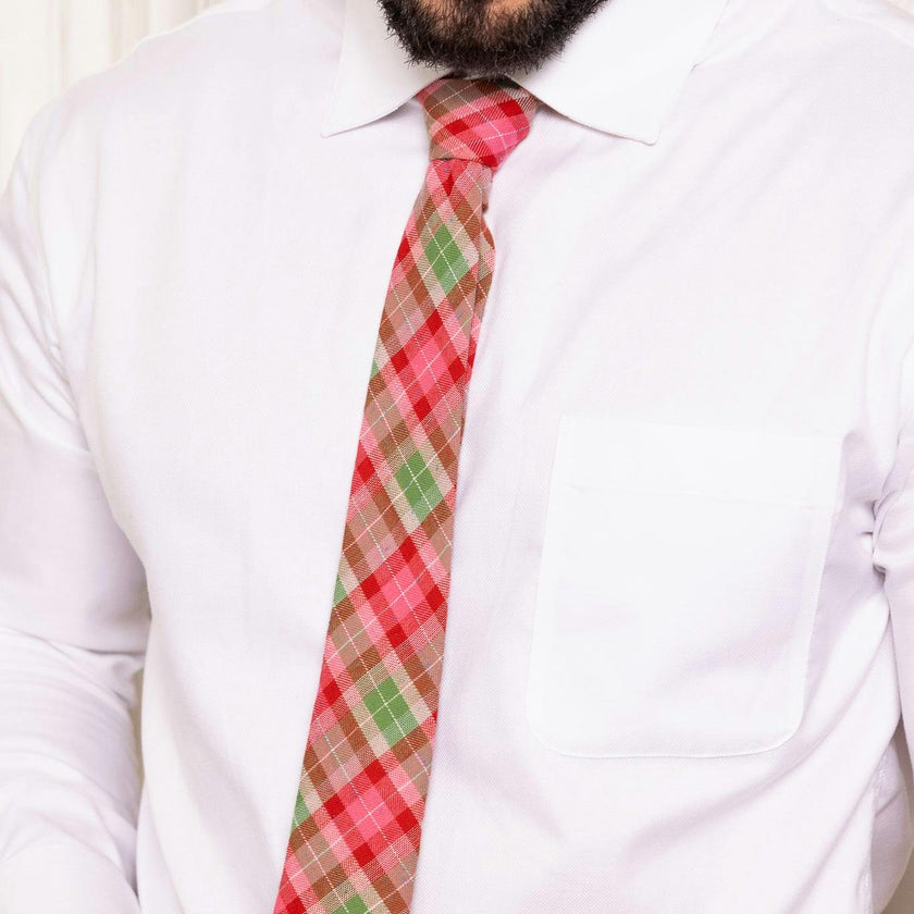 Ties in Rosewood Tartan