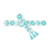 Embroidery Belt Aqua Floral Embroidery, Floral Embroidery