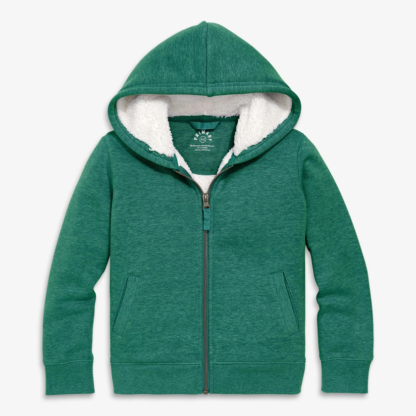 Kids teddy fleece-lined zip hoodie