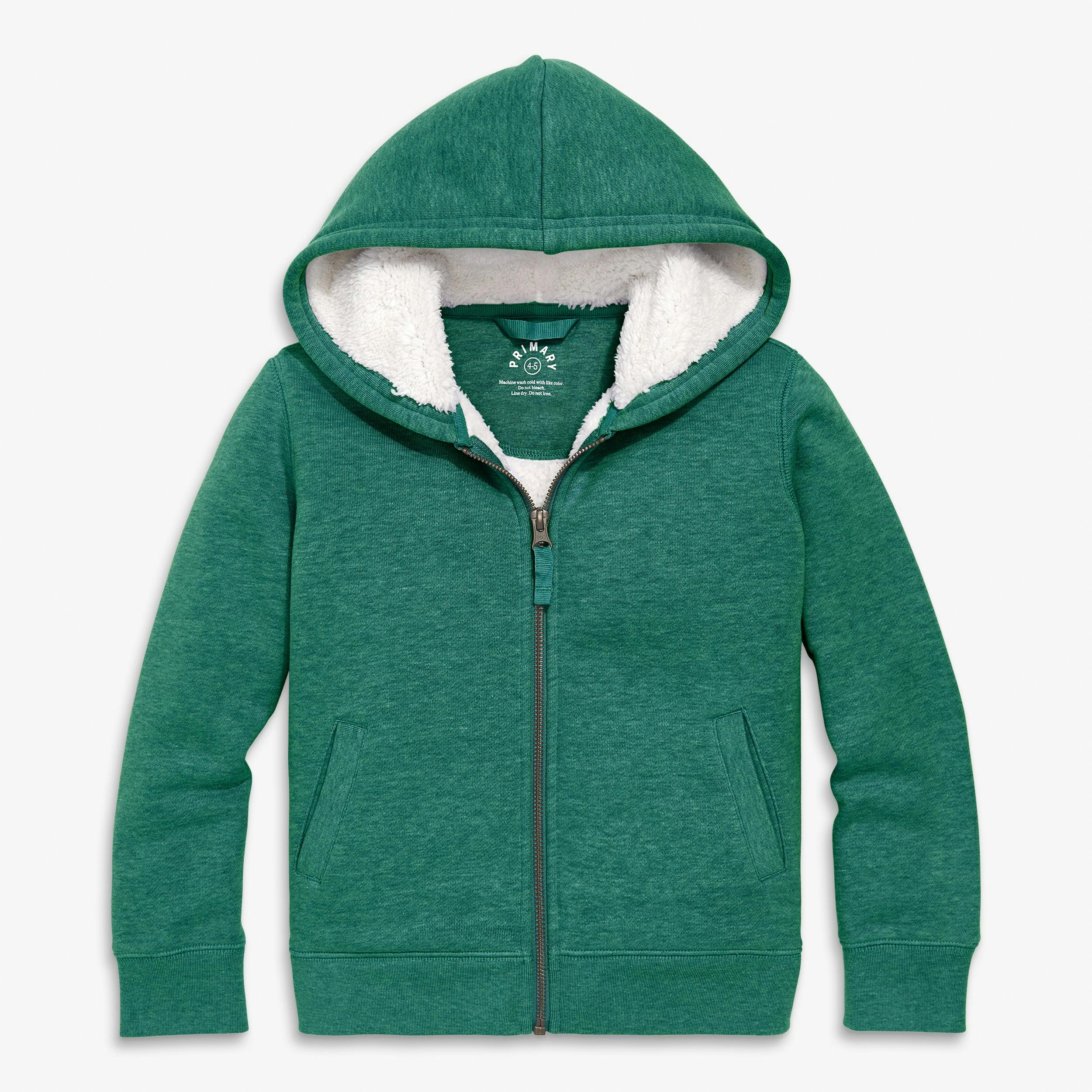 Kids teddy fleece-lined zip hoodie