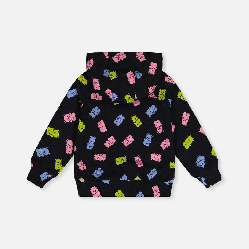 Printed Hoodie Black Printed Gummy Bears
