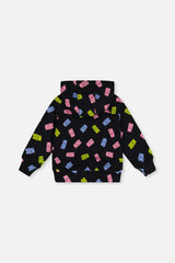Printed Hoodie Black Printed Gummy Bears