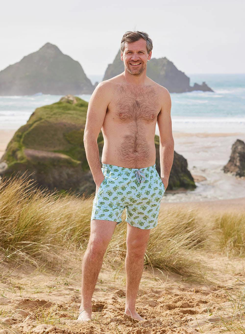 Mens Daddy & Me Swimshorts in Turtle