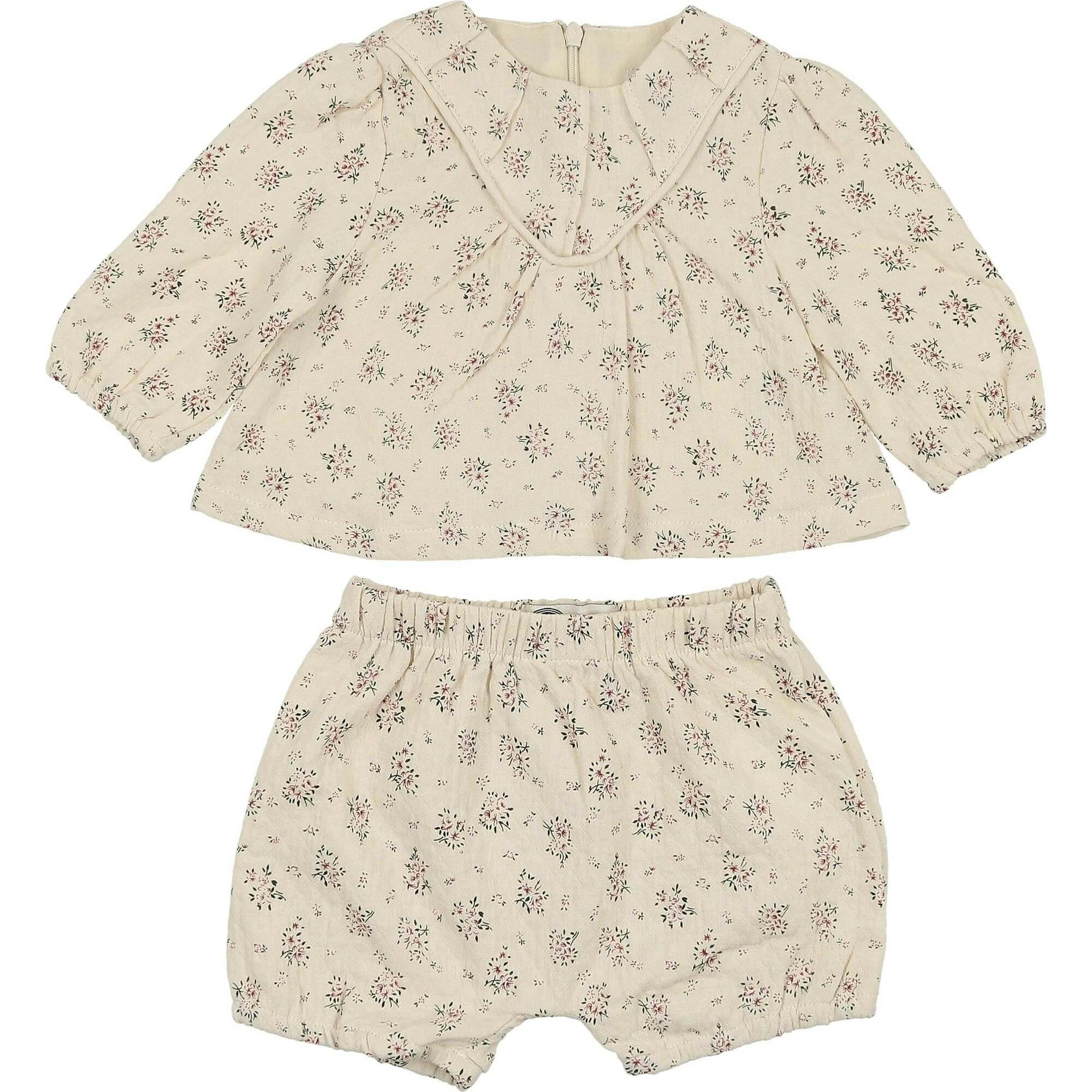 Winter Forest Long Puff Sleeve Top & Short 2-Piece Set