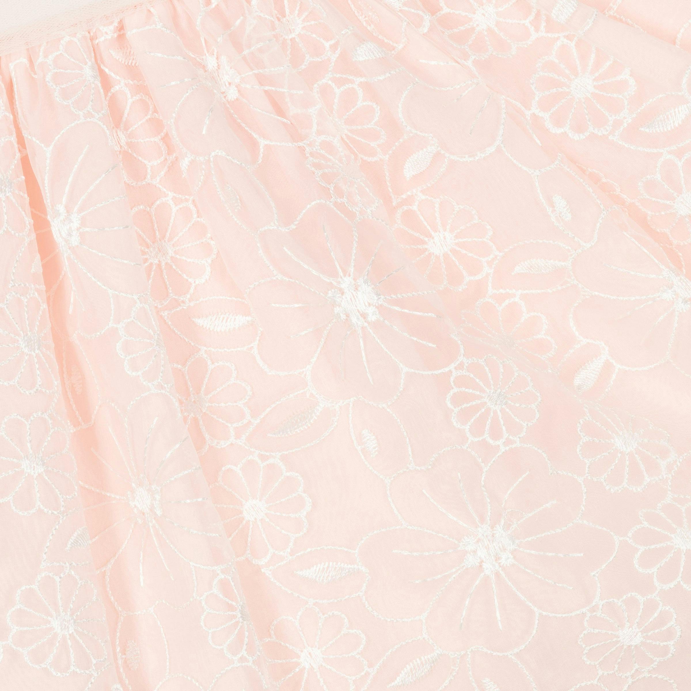 Pink Organdy Embroidered Dress