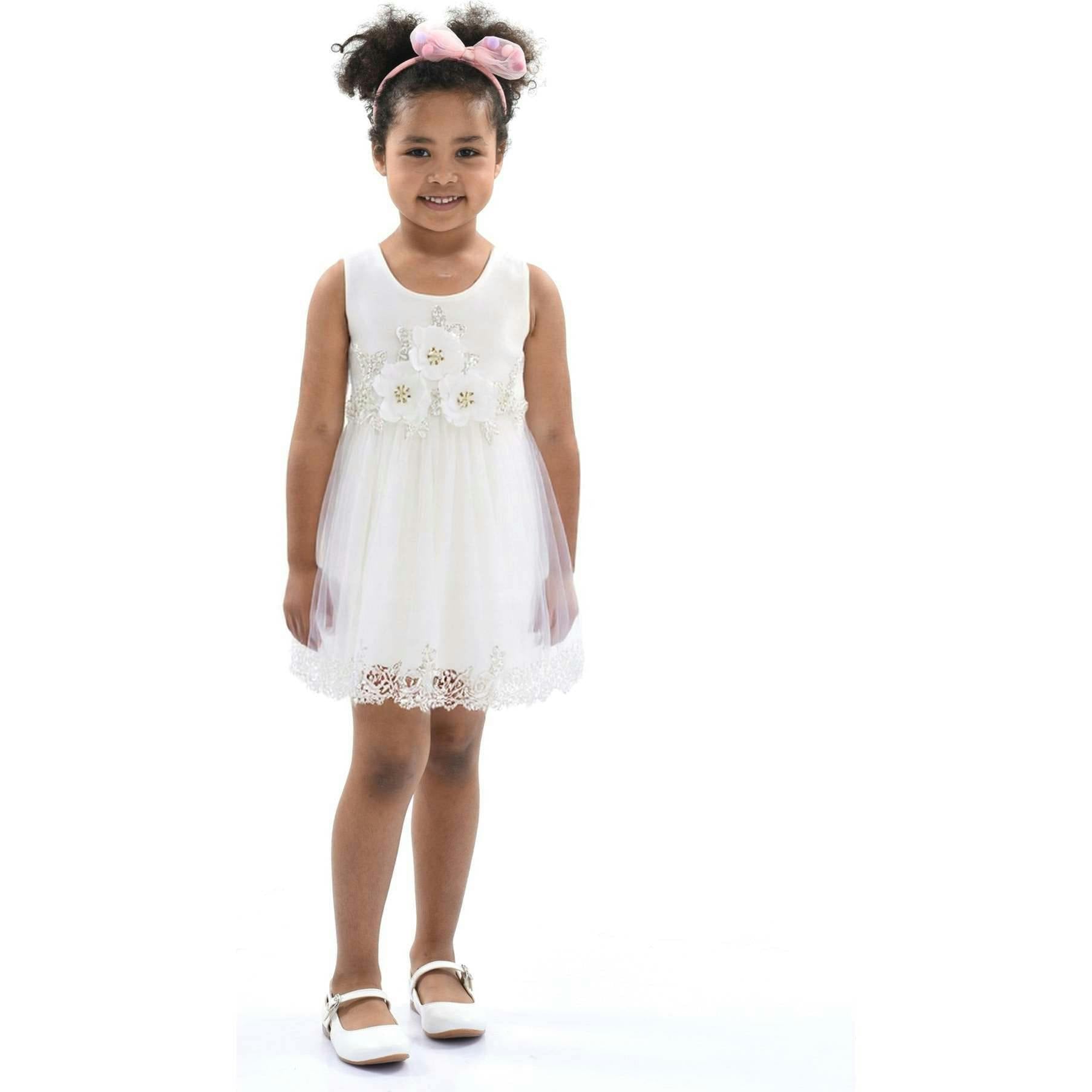 Embroidered Blooming Bow Dress