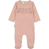 Floral Ruffle Front Long Sleeve Footie