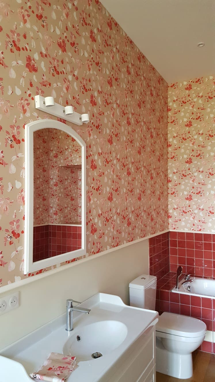 Wallpaper GARDEN PARTY color Framboise