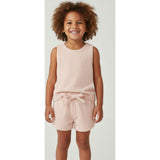 Organic Sleeveless Tee & Shorts Set - Blush