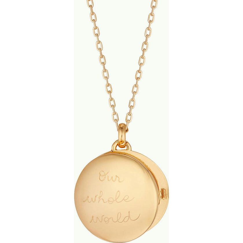 Personalized Locket Necklace, 14k Gold Plated