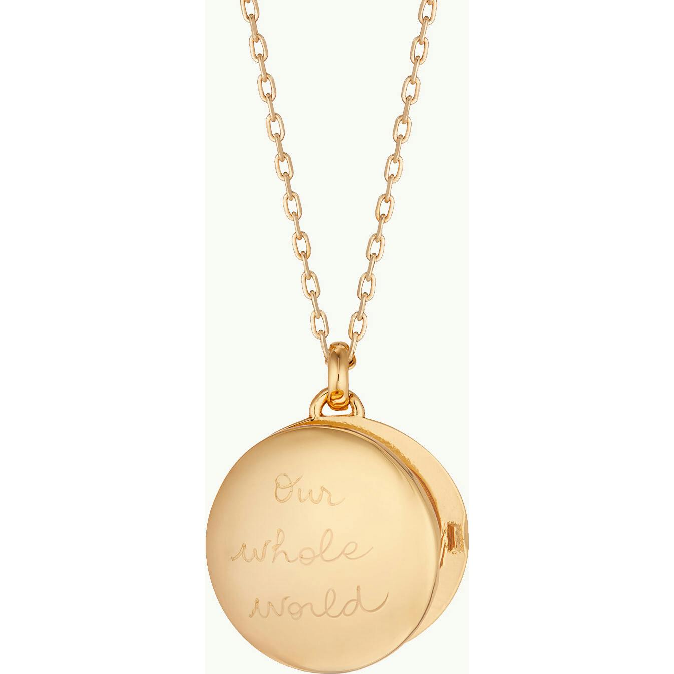 Personalized Locket Necklace, 14k Gold Plated