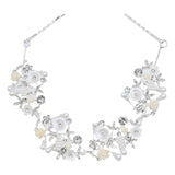 Crystal Flower Ivory Rose Hair Vine