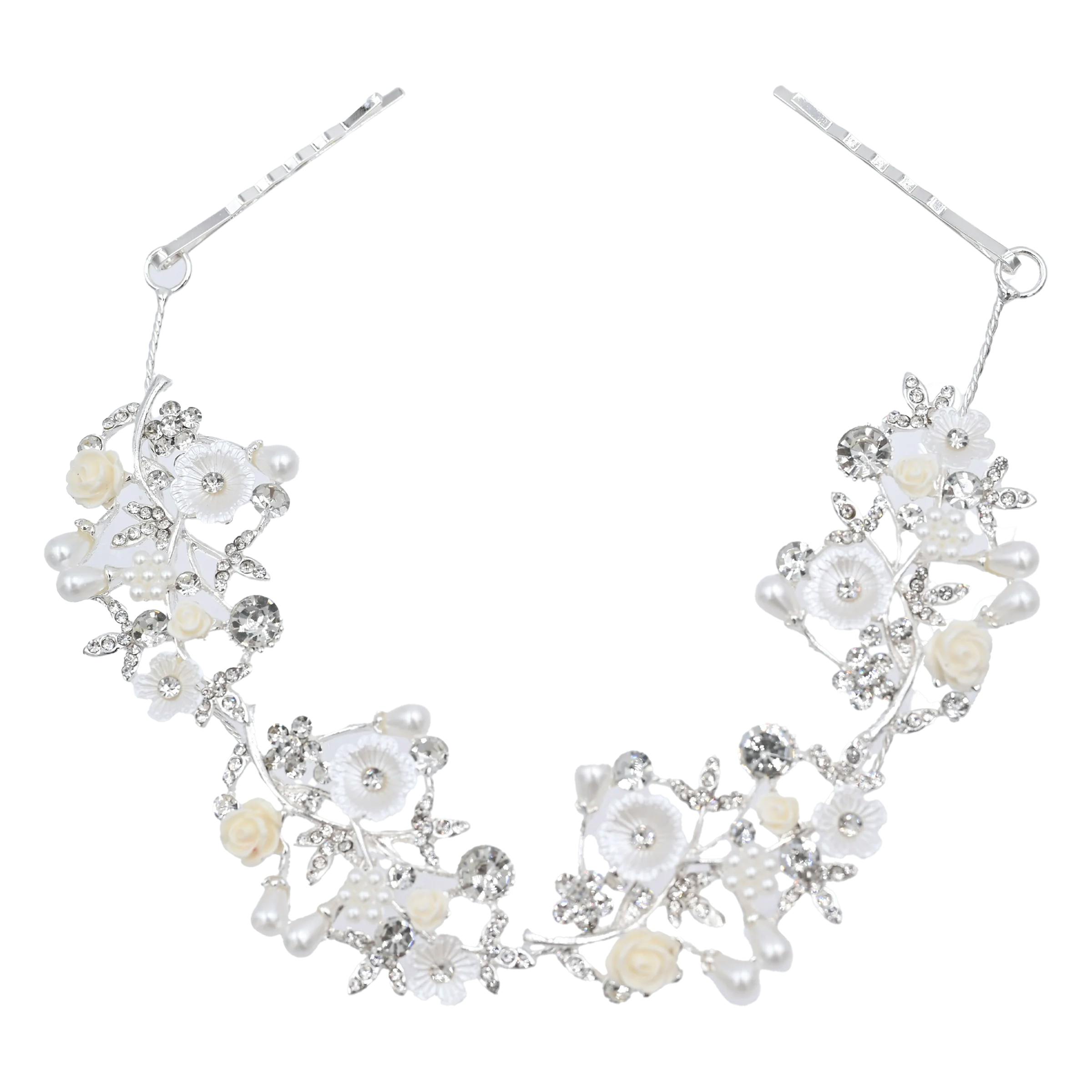Crystal Glimmering Flower Hair Vine