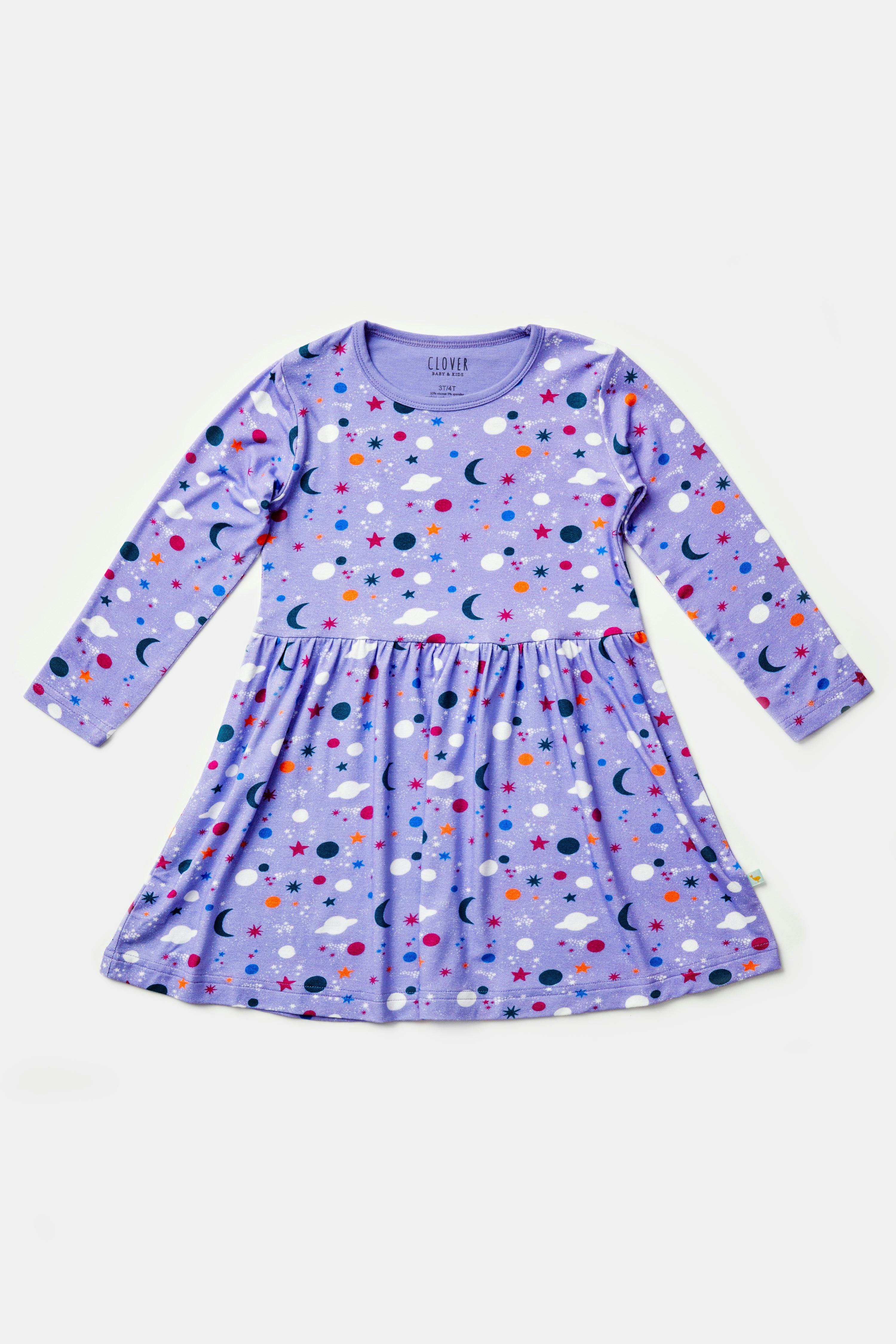 Stretchy Long Sleeve Twirl Dress