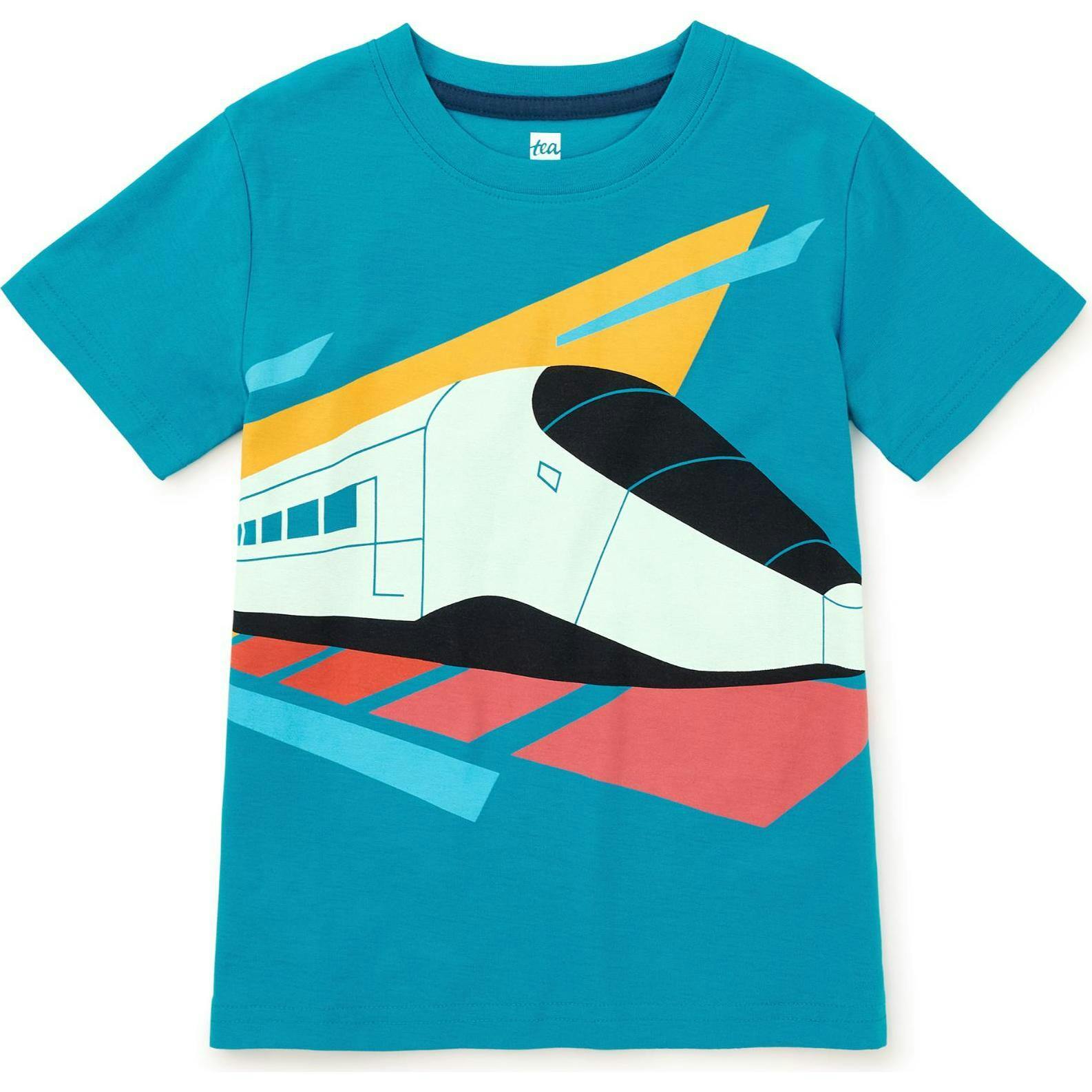 Train Graphic Tee, Blue