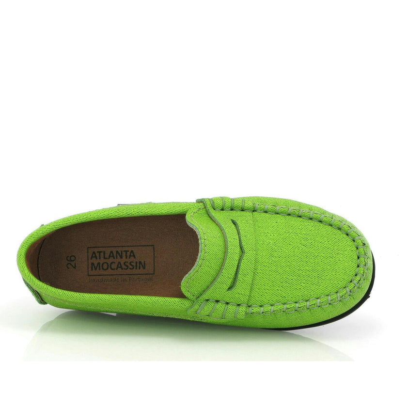 Leather Penny Moccasins, Green