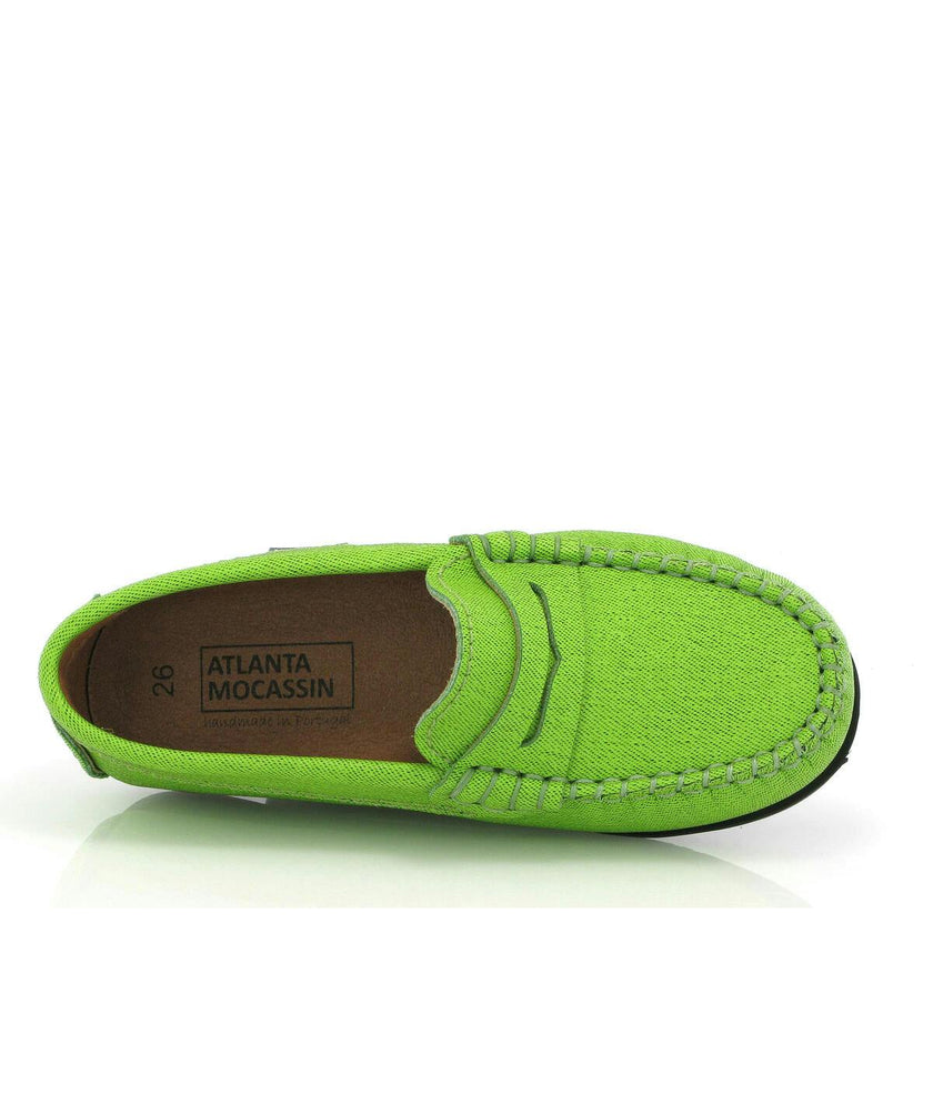 Leather Penny Moccasins, Green