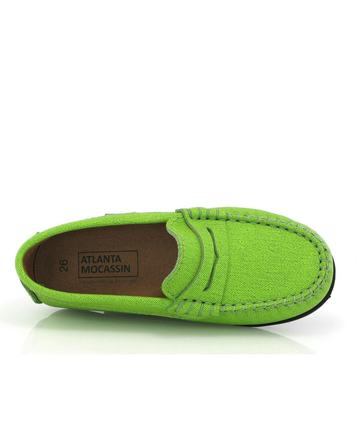 Leather Penny Moccasins, Green